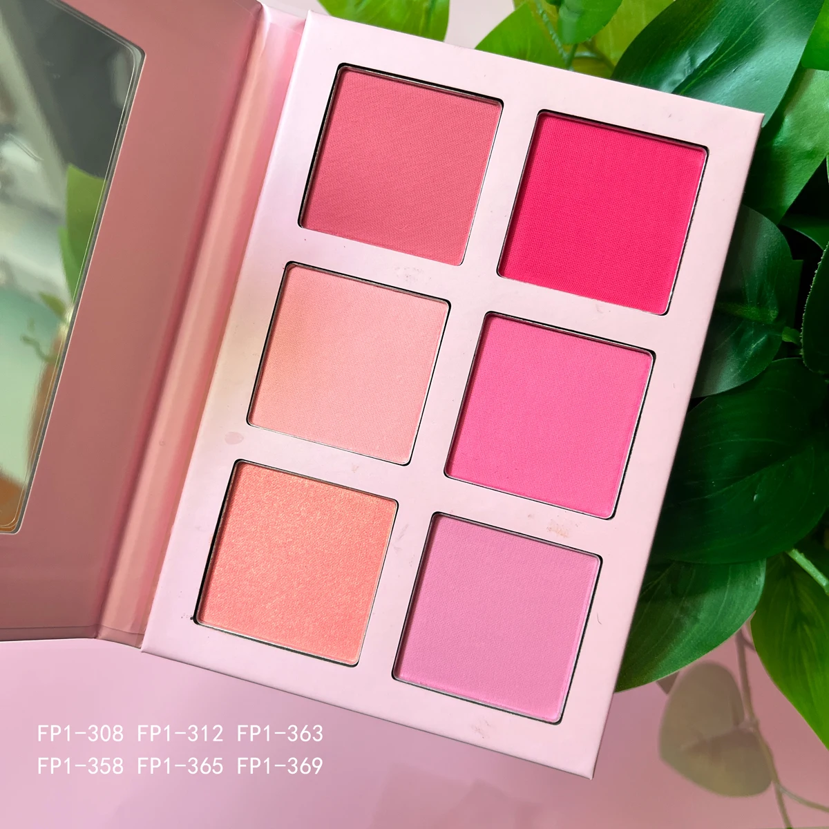 Vegan custom logo highlighter contour blush palette long lasting private label cruelty free blush palette