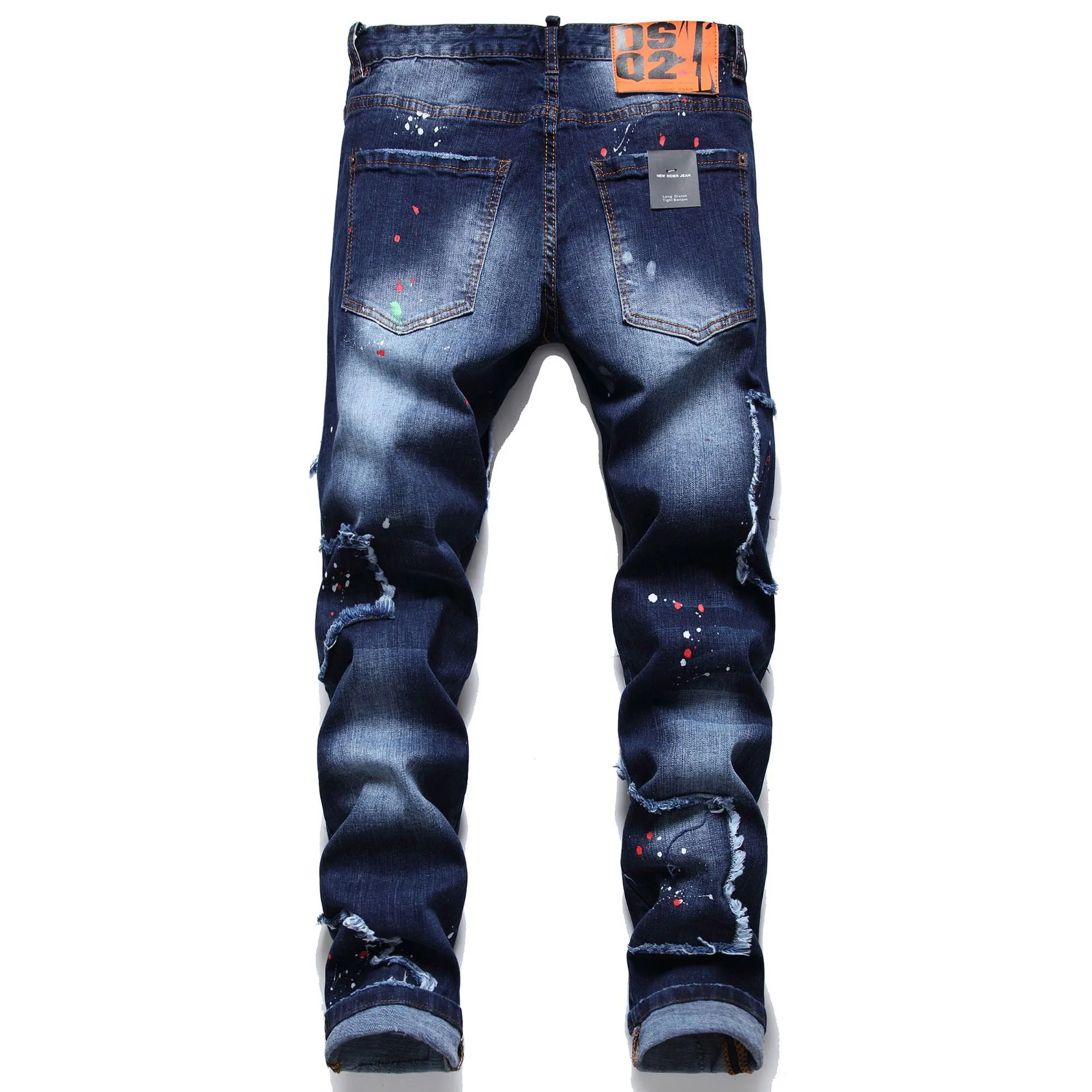 men graphic street wear skeleton y2k jeans bermudas pantalon homme pile jean straight leg funky style jeans for men