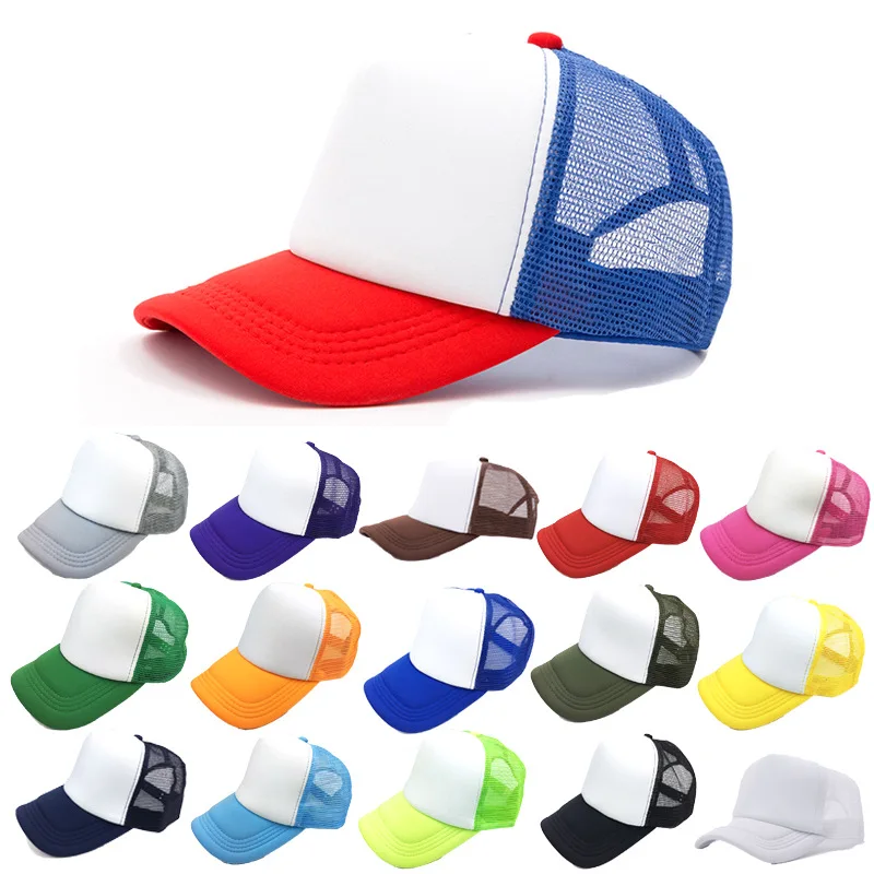 Wholesale hip hop Blank Custom Logo  Panel Sport Gorras Gorros embroidery cotton print Dad Baseball Mesh Foam Hat Trucker hat