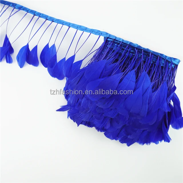 Natural Feathers Stripped Goose Feathers Dyed Fringe Trim For Feather Earrings Millinery