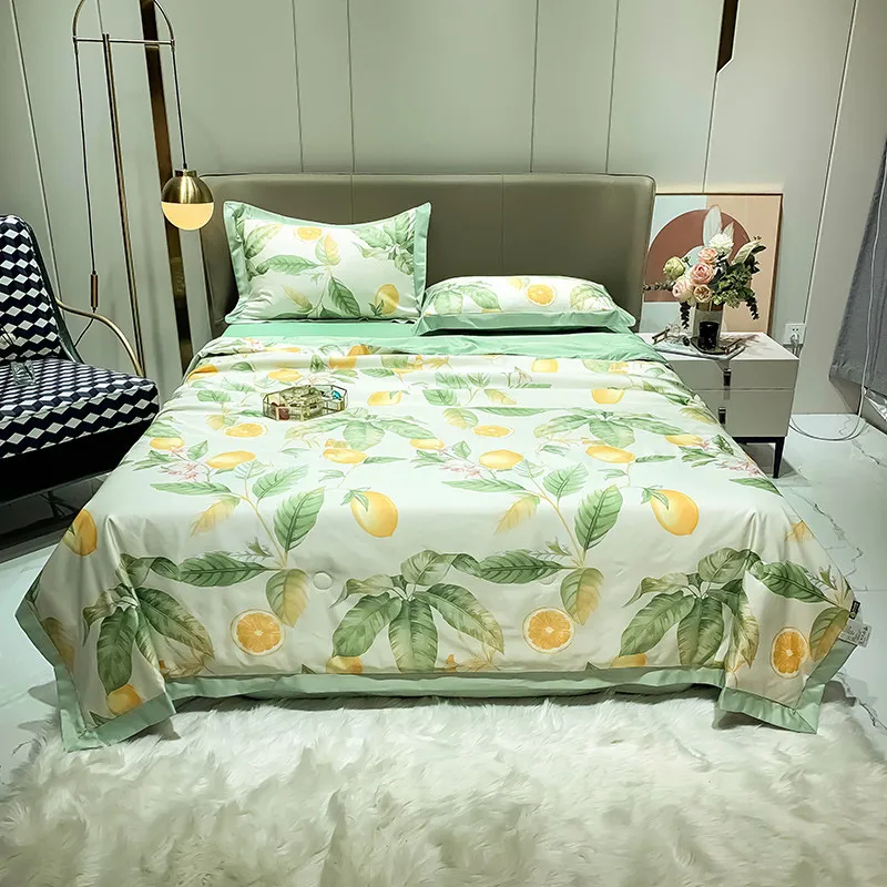 Custom 4 pcs summer quilt cool quilt summer blanket washed ice silk duvet