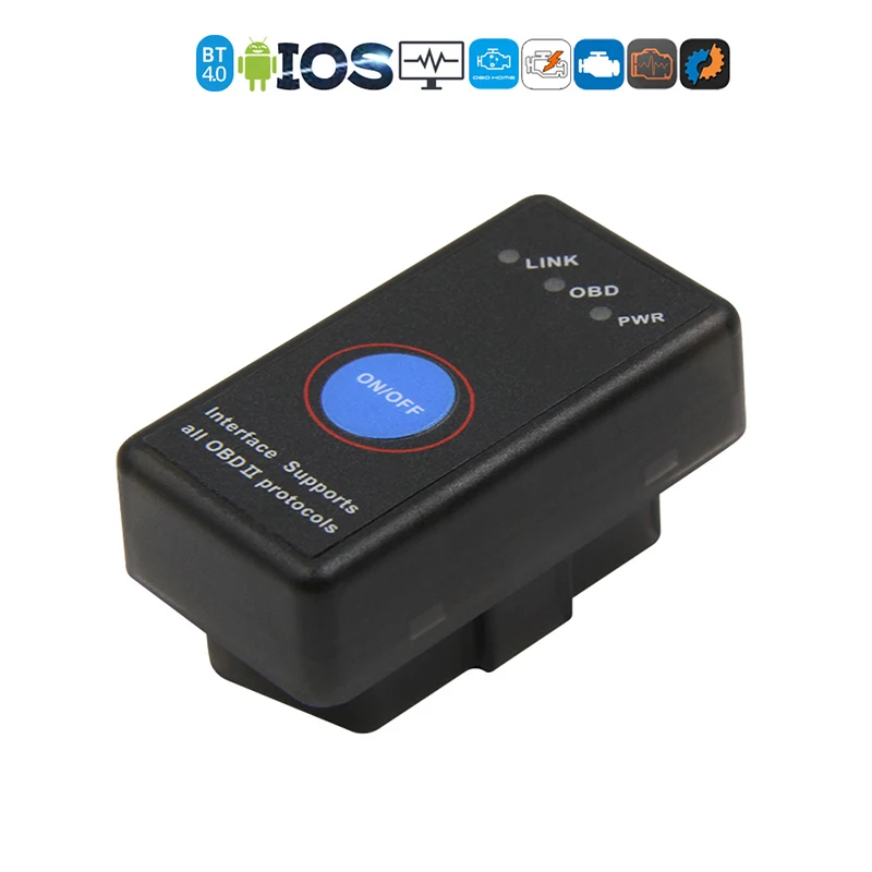MINI OBD Car Blue-tooth BLE4.0 Support IOS Android Low Power with Power Switch