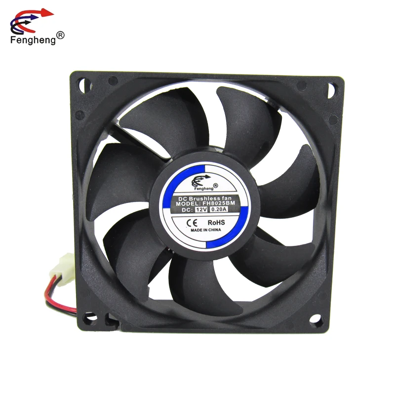 80x80x25mm 80mm 8025 12v DC Axial Flow Sleeve Bearing Air Heater Industrial Exhaust Fan 8cm