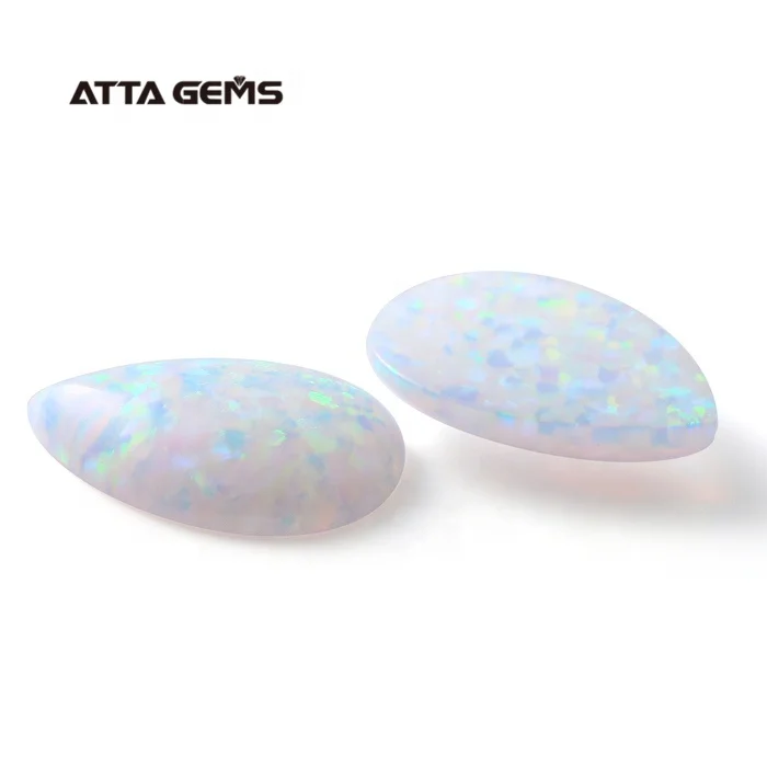 17B reddish white Created opal Pear cut 14x10mm synthetic opal stones lab created raw opal stone