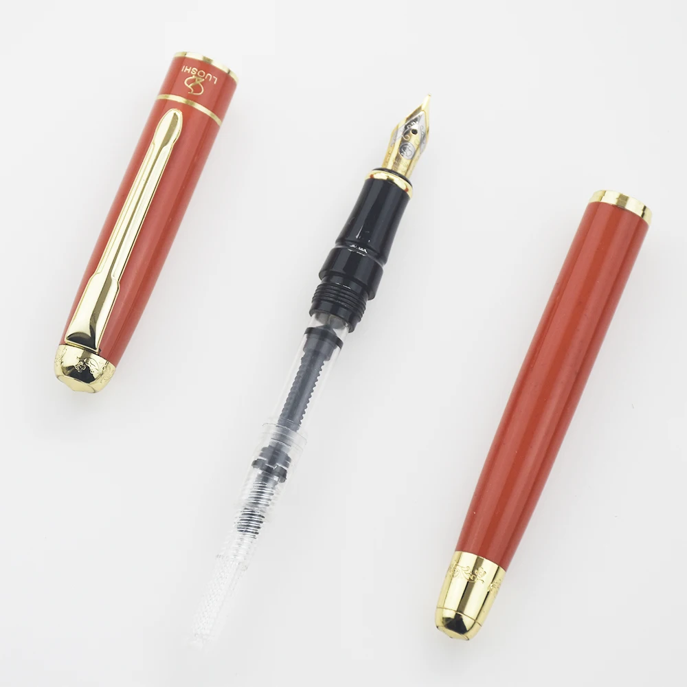 chinese products Wholesale High quality orange elegant import steel Fountain pen ink cartridge brand pen