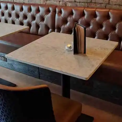 Factory cheap price new commercial modern wooden furniture cafe metal and wood dining restaurant kitchen table
