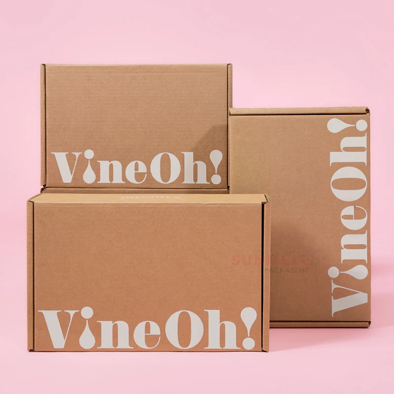 Kraft Shipping Mailer Carton Boxes Custom Eco Friendly Shipping Mailing Box For Wine Packaging
