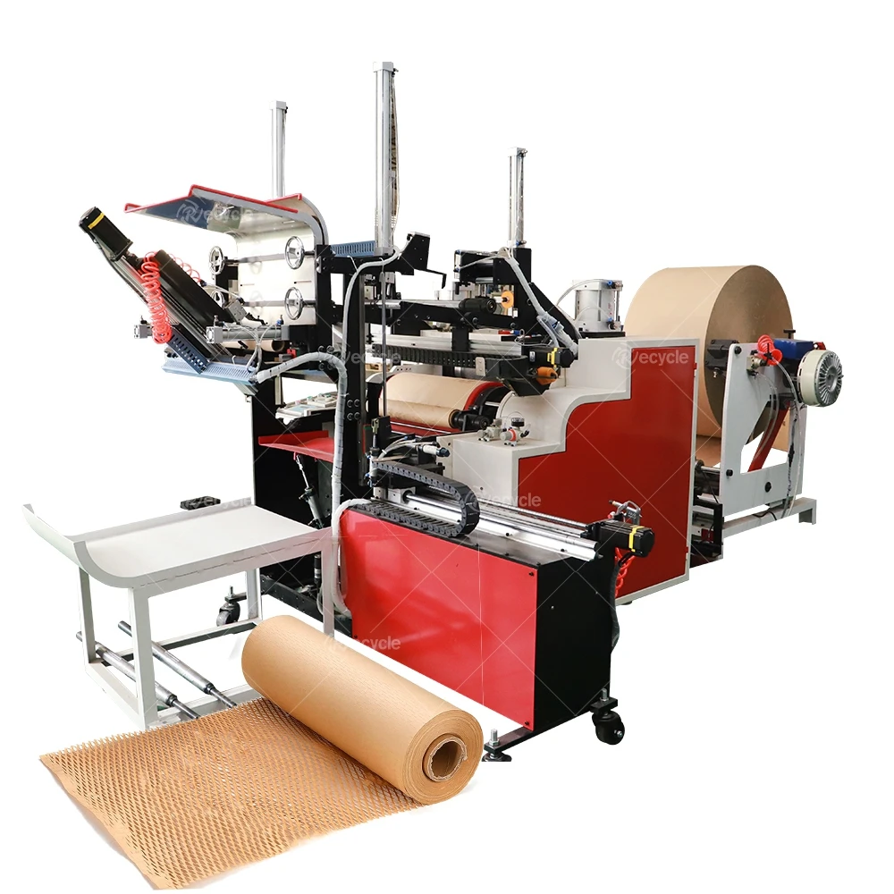 Kraft Paper Rewinding Cutting Machine Multifunction Honeycomb Paper Cushion Making Machine
