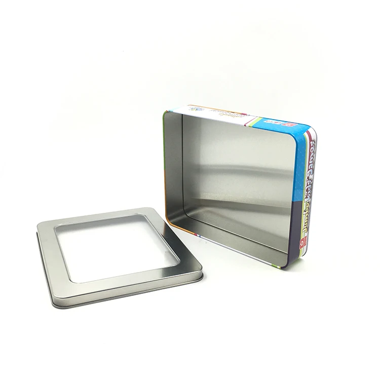 Hot Sale Square Metal Tin Box With Clear PVC Window Storage Boxes Metal Tin Boxes With Foam