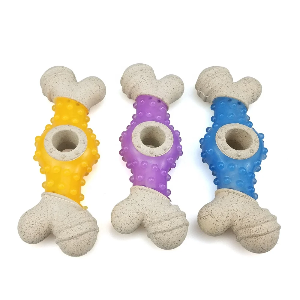 Safe and eco-friendly  material dog bone shape toy teeth cleaning dog chew toy