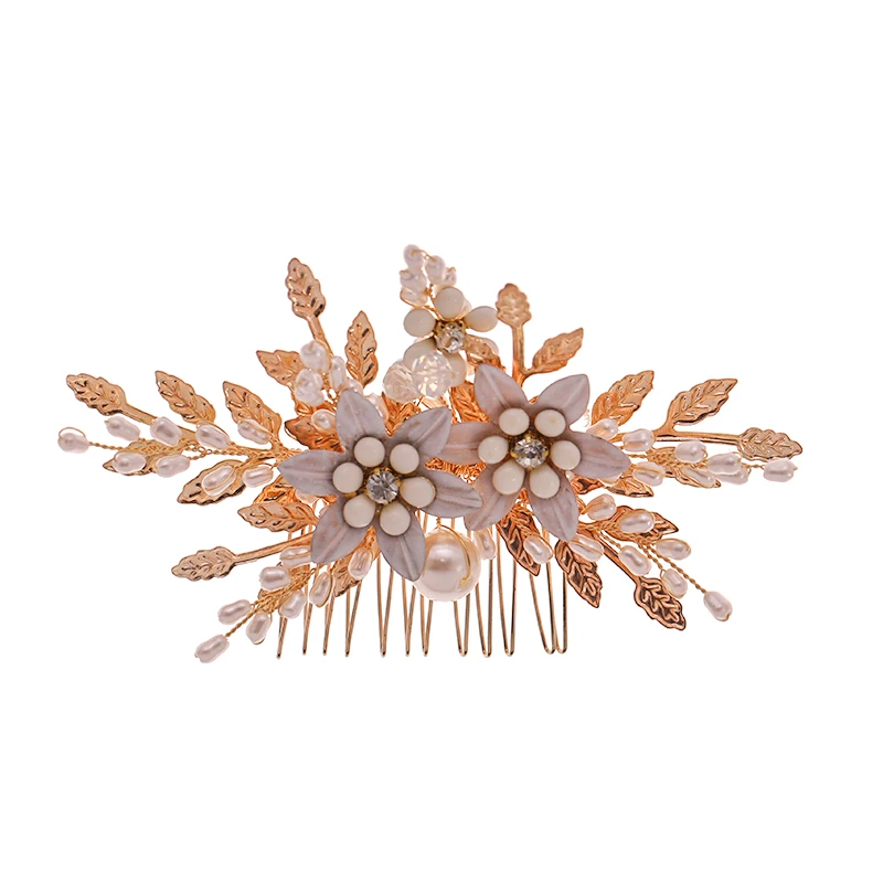 Wholesale Hair Comb ForHair Decor Rhinestone Gold Wedding Hair Comb