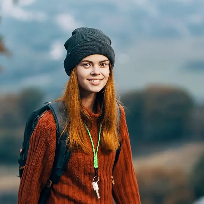 Heavy Duty Paracord Lanyard Whistles Strap Braided 550 Keychain Lanyard for Outdoor Activities