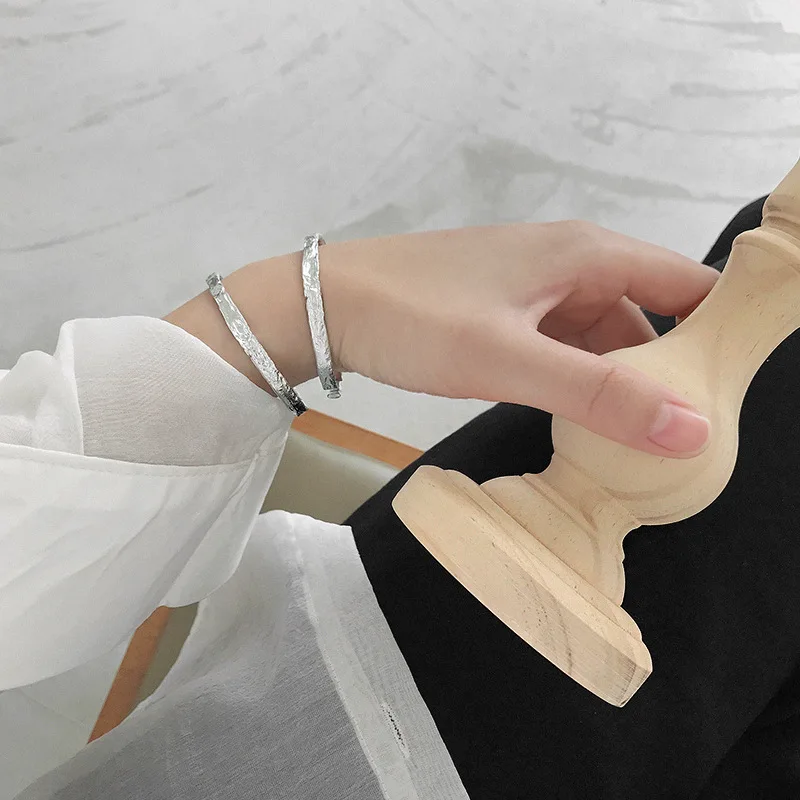 Wholesale S925 sterling silver bracelet irregular charm bangle bracelet