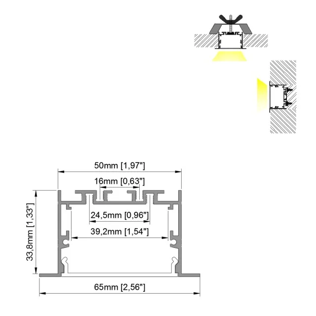 Светодиодный корпус 50x35 мм с SMD светодиодными лампами для светодиодной алюминиевой ленты