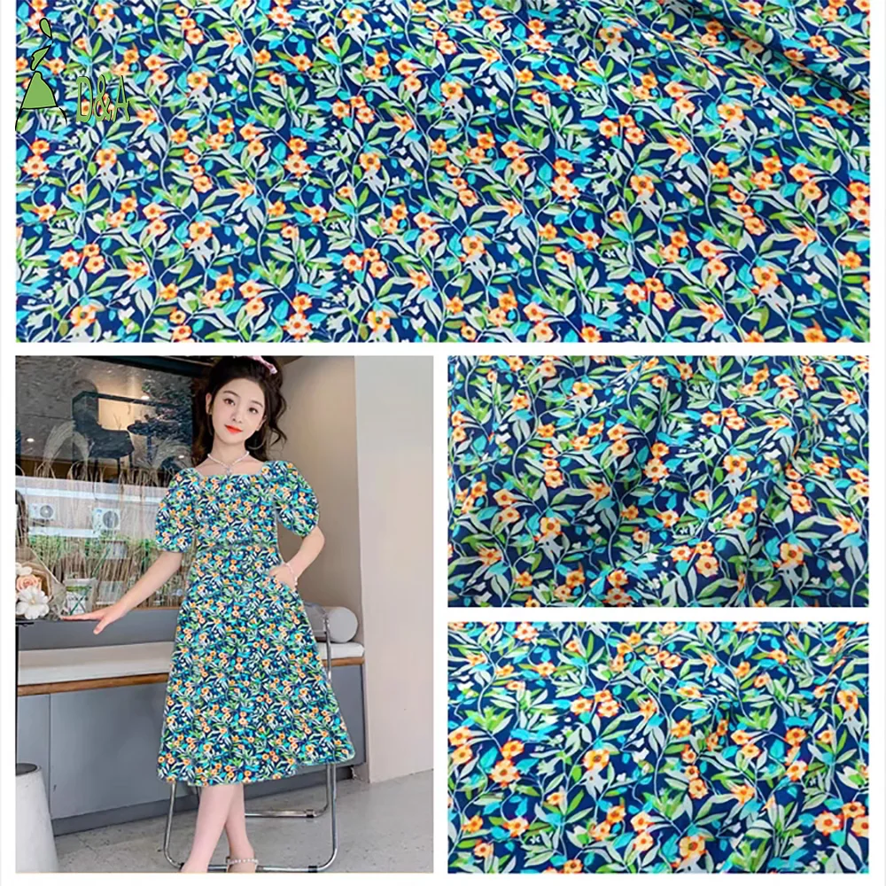 New Pattern Fashion Little Fresh Soft Cotton Printed Plain Flannel Children Shirt Dress Fabric Kids Cartoon Fabric