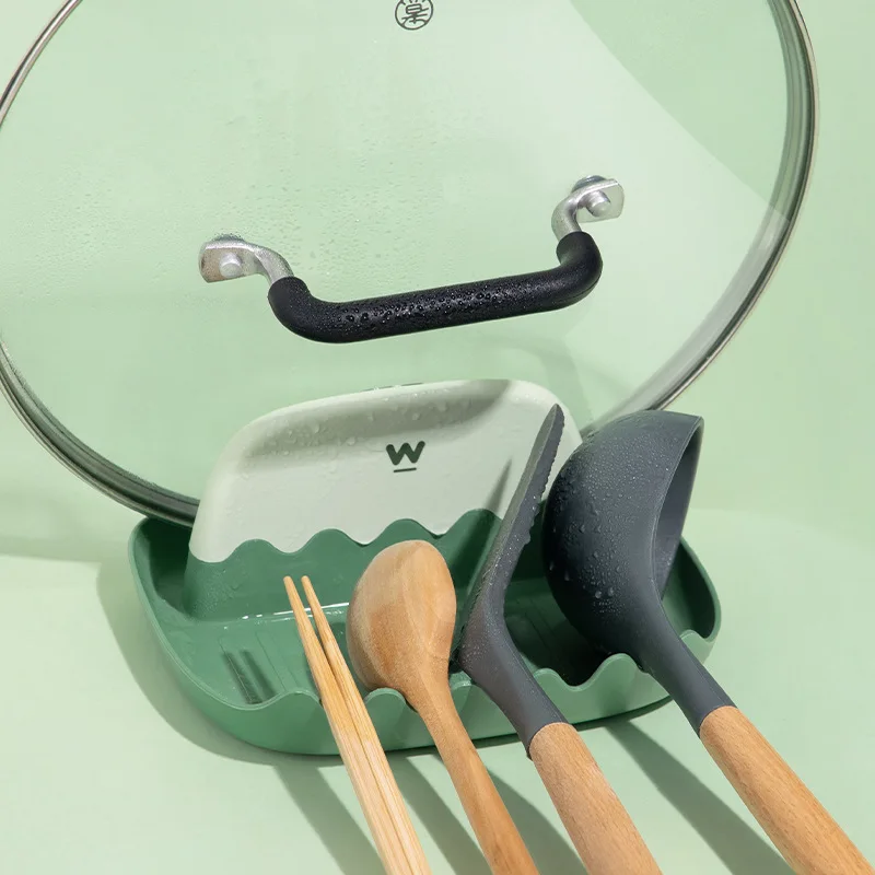 Kitchen Organizer Pot Lid Rack Stainless Steel Spoon Holder Pot Lid Shelf Cooking Dish Rack Pan Cover Stand Kitchen Accessories