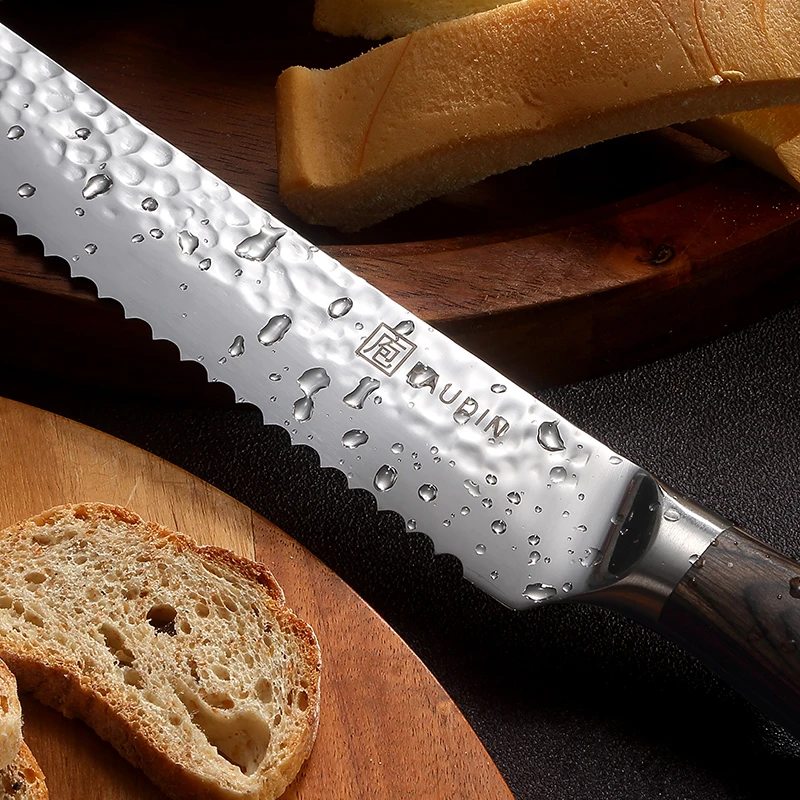 PANDIN hammer pattern Japanese Stainless Steel Professional Bread Serrated Cutting Knife Ultra Sharp Bread Slicer knives