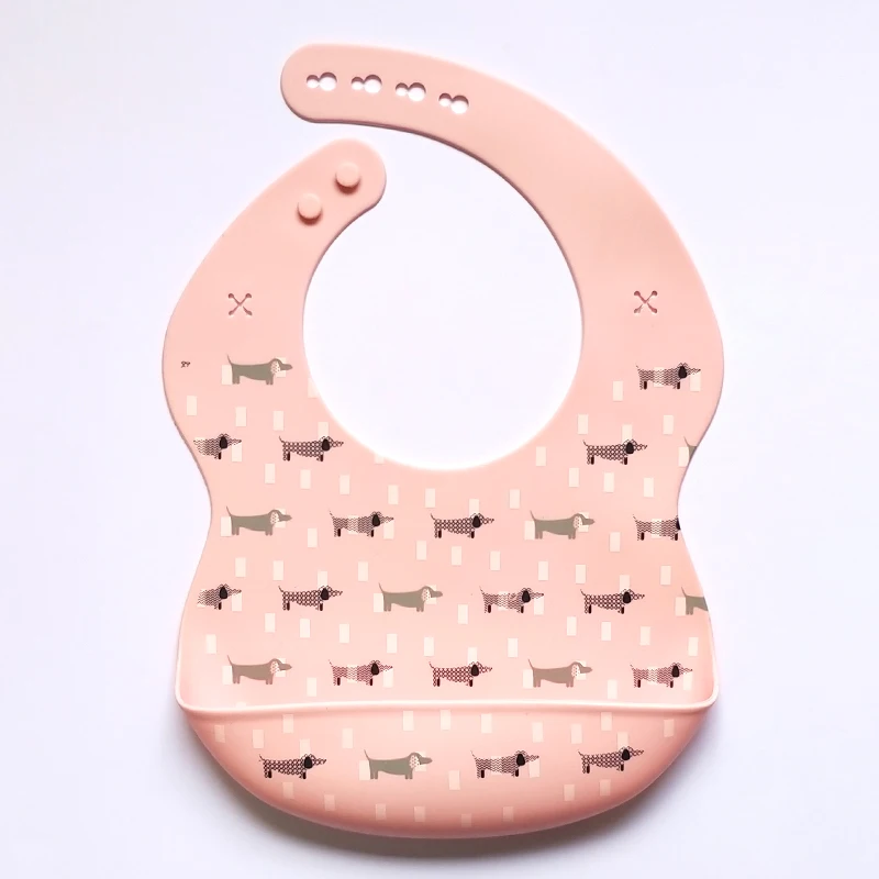 Printing Bpa Free Soft Feeding Custom Baberos De Pacifier Kids Silicona Waterproof Bib Silicone Baby Tableware Bib Set