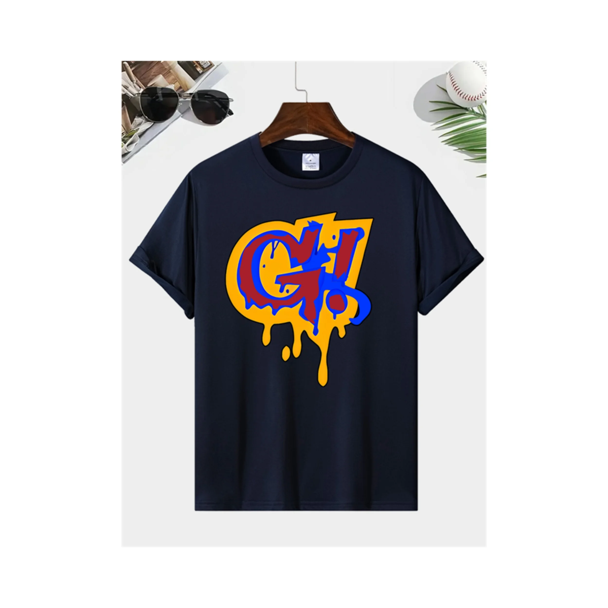 Popular Slogan Printed Short Sleeved Summer T-Shirt Fashionable 100% Polyester Fiber Sports T-Shirt