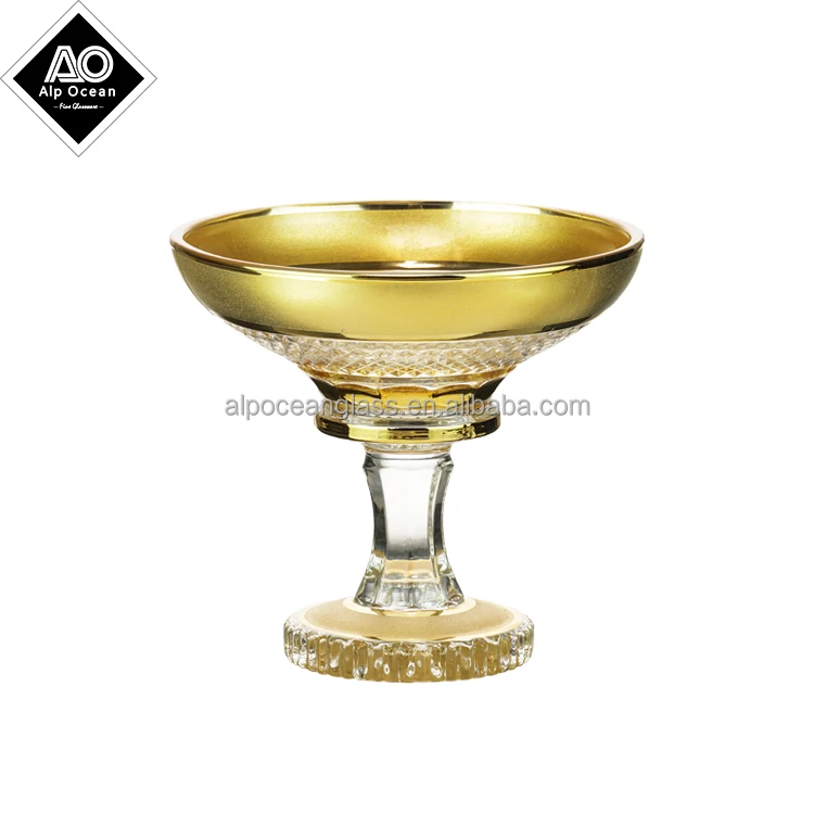 Gold crystal bowl with Bohemia Design