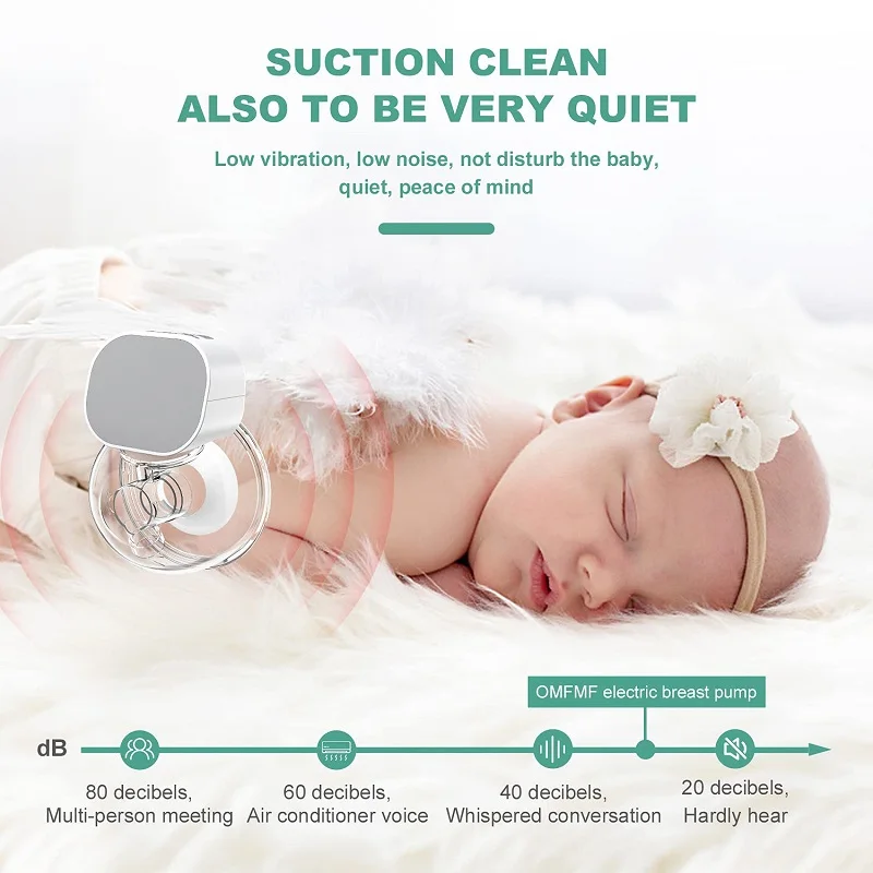 2022 Amazon Hot Sale Intelligent Handsfree Mini Wireless Wearable Electric Breast Pump