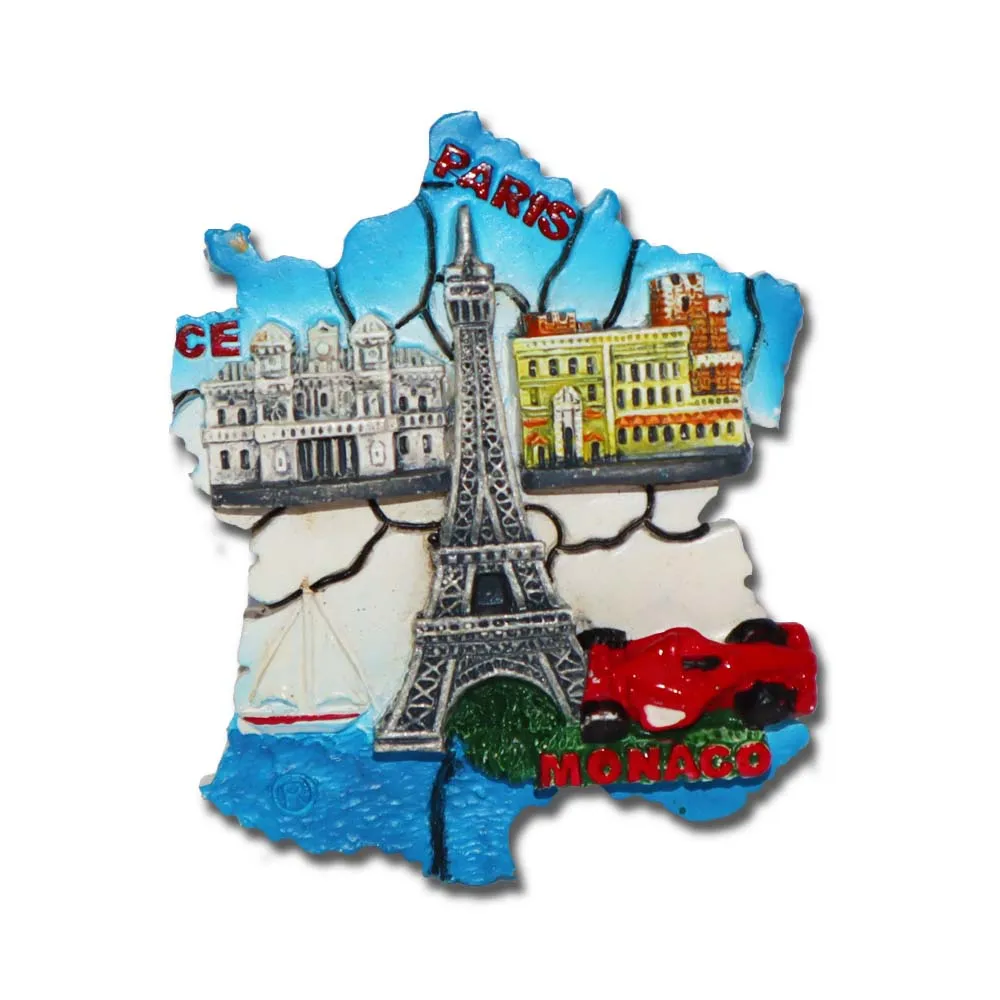 Customized France Paris Provence  3D Resin Fridge Magnet  Tourist Souvenir Refrigerator Magnetic Stickers Home Decoration