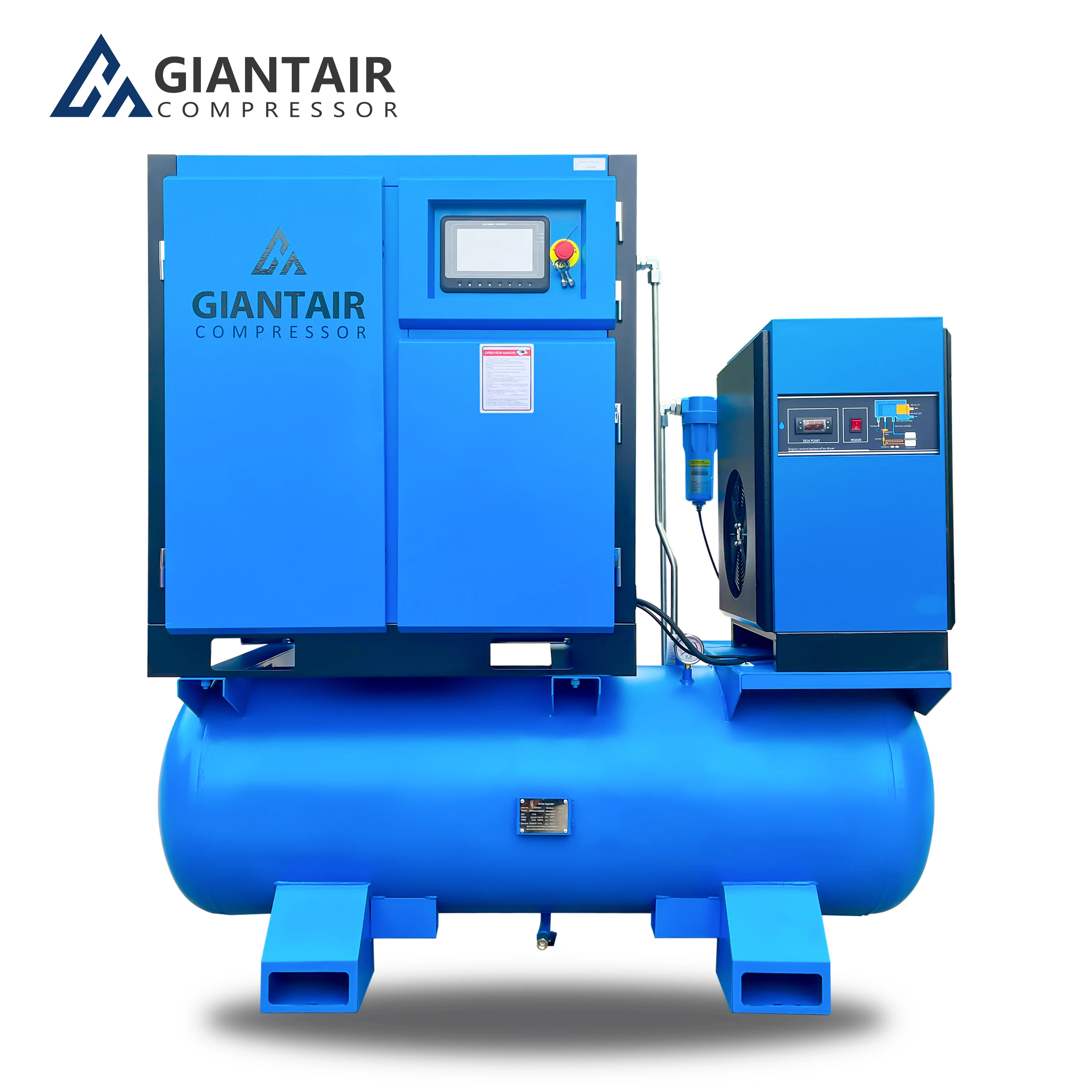 GIANTAIR 1.5 Mpa 1.6 Mpa 4 in  Combined Rotary Screw Air Compressor 11kw 22kw 30kw  For Fiber Laser Cutting Machine