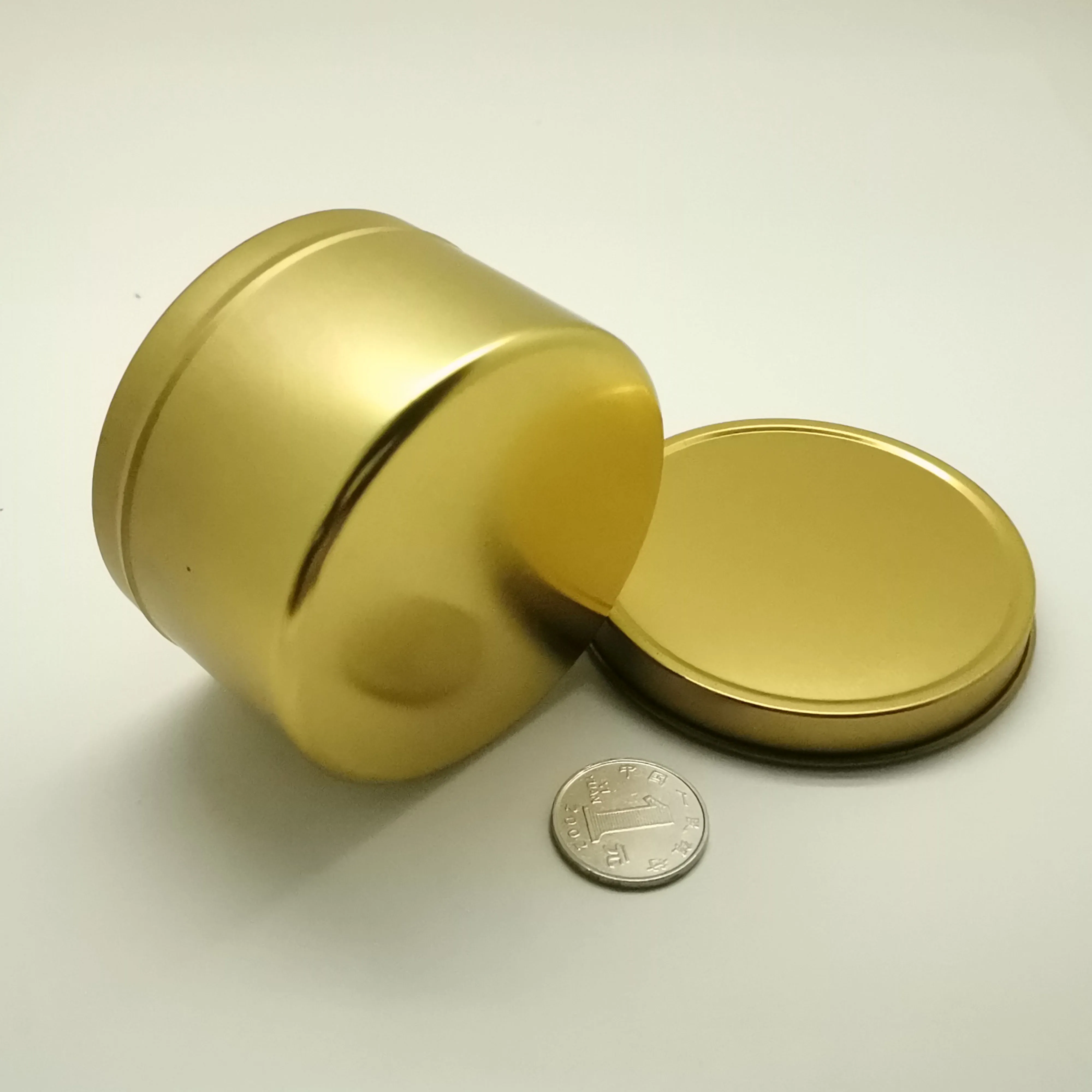 2020 Hot Sale Empty Food Safe Packaging Box Custom Deep Round Metal Plain Tin Cans Cookie Tins Tinplate Containers for Candle