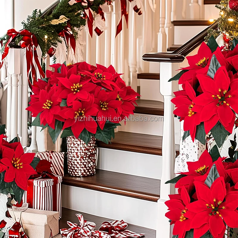 wholesale simulation christmas decorative artificial flowers in the living room and other christmas decorations