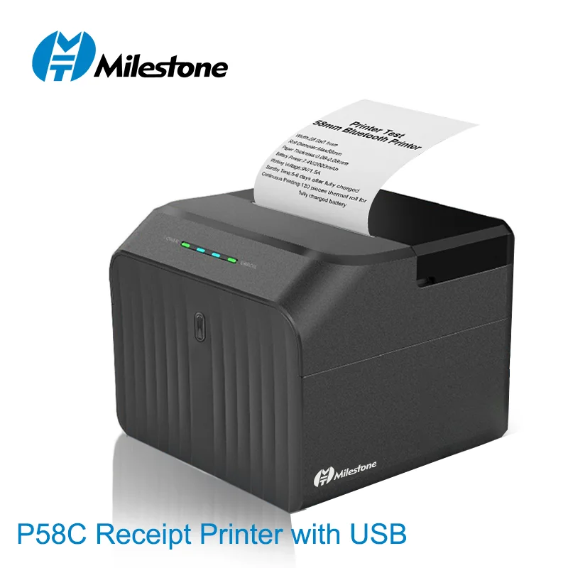 MHT-P58C/D Thermal Desktop Receipt Printer 58mm USB and BT Warehouse Production Line Use Receipt  Printer