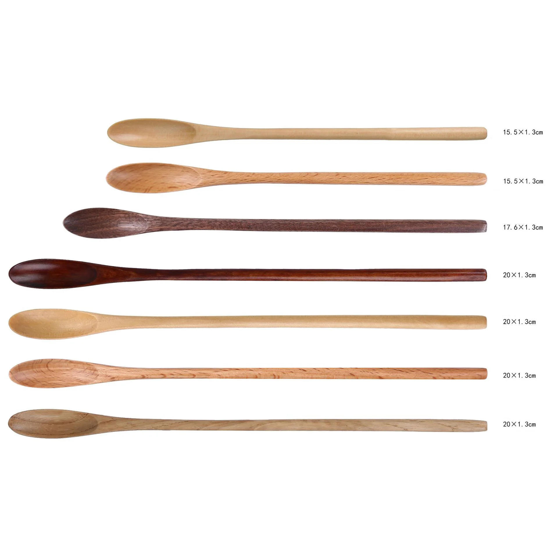 Amazon Hot Sale customized logo wooden coffee bar honey spoon Honey Dipper Sticks