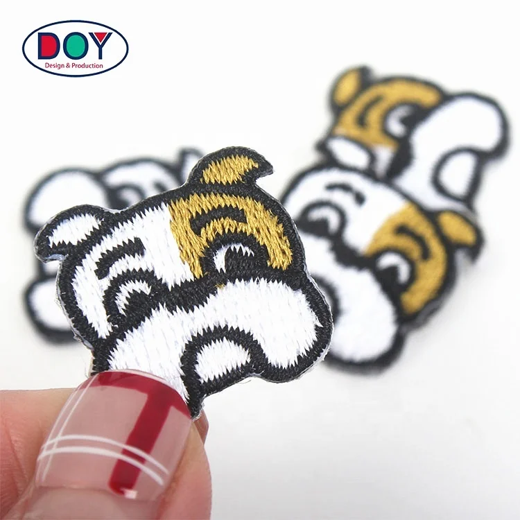 Custom Cute Cartoon Animals Logo Mini Embroidery Patches for Shoes