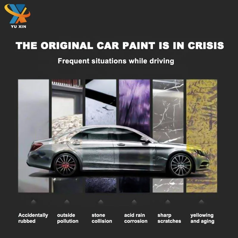 PPF-U Automotive Vinyl Wrap Clear Gloss Vinyl Self-Adhesive 5ftx49.2ft Roll Protective 6.5Mil TPH PPF Car Paint Protection Film