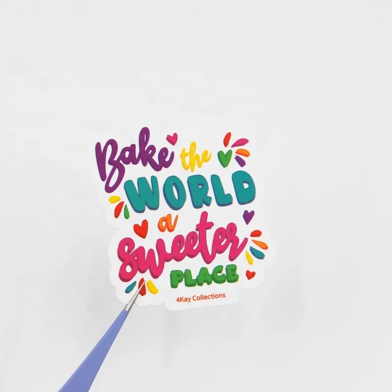 Custom Die Cut Sticker Gloss Vinyl Cartoon Packaging with Waterproof Printing Logo for Shipping Labels in Coffee Industry