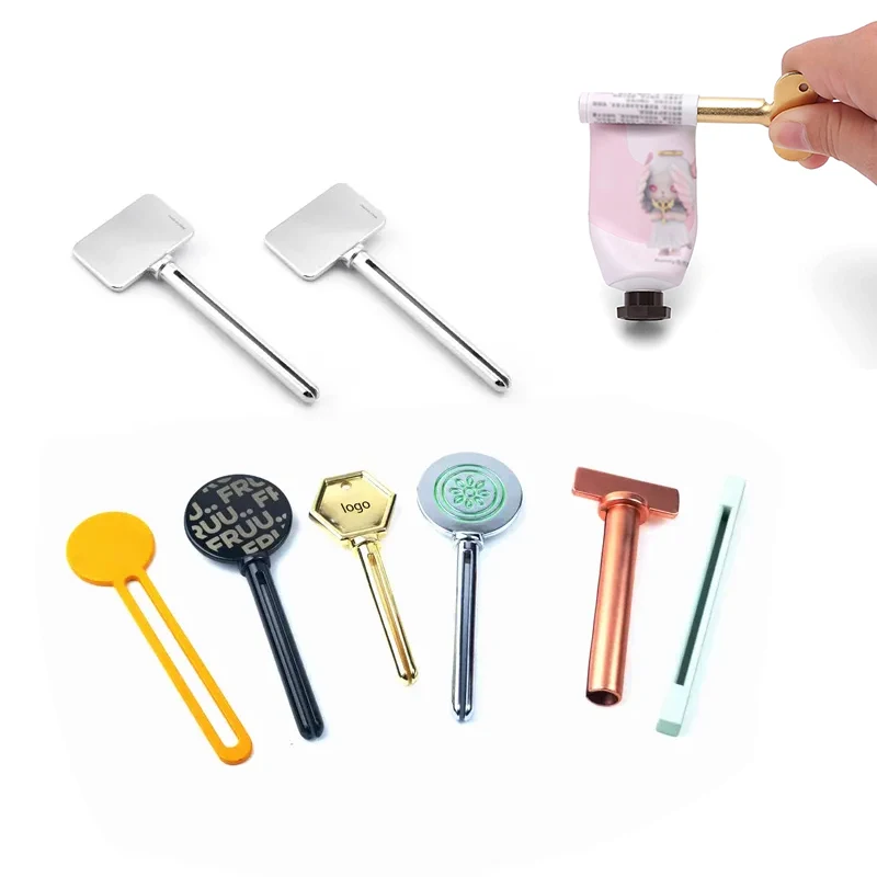 Stock Round Shape and Rectangle Shape can Custom Logo Toothpaste Dispenser Toothpaste Roller Tube Squeezer