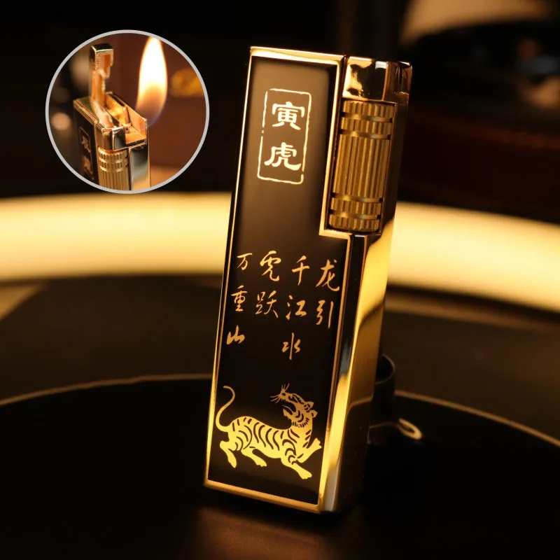 High Quality Metal Thinner Retro Grinding Wheel Open Flame Cigarette Lighter