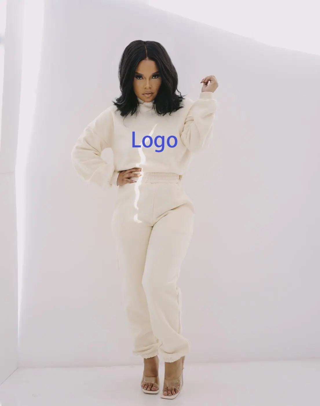 Заводская Женская 2021 изготовленным на заказ логосом Толстовка вельветовые рубашки с длинным рукавом для женщин комбинезон брюки для бега женские толстовки с капюшоном, комплект из двух предметов
