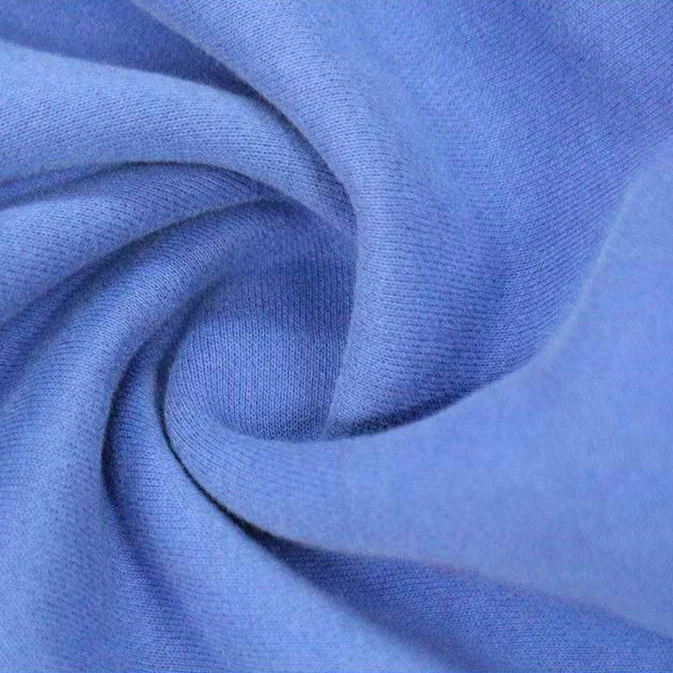 Knitted Manufacturer 55% Cotton 45% Polyester Brushed French Terry Knitted Fabric for Hoodies Sweatshirt CVC Terry Fleece Fabric