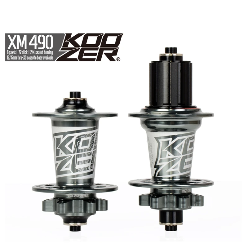 KOOZER XM490 Mountain Bike Bicycle Hub 28 32 36 Hole 4 Bearing SH/XD/MS QR Thru MTB Disc Brake Hub