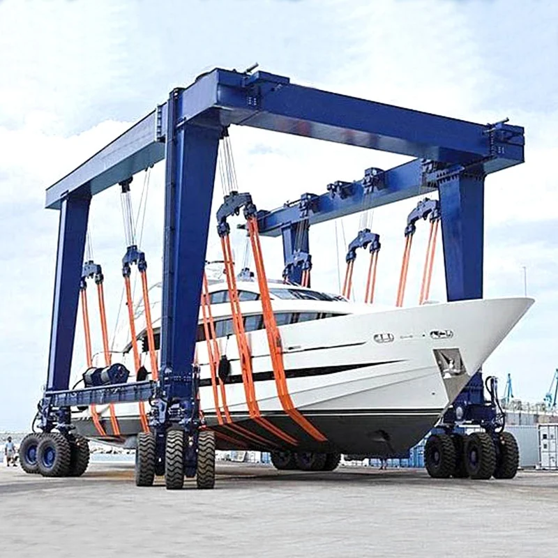 Customized 50 t 100t 200t marine travel lift marine travellift yacht straddle carrier travel lift  boat hoist