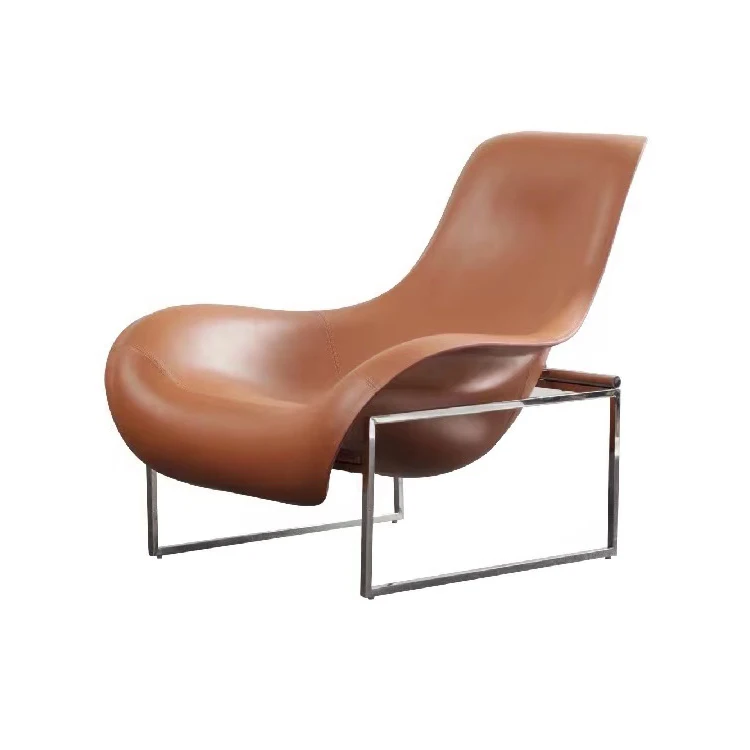 Orangefurn new material frame stainless steel base adjustable height brown arm chair living room