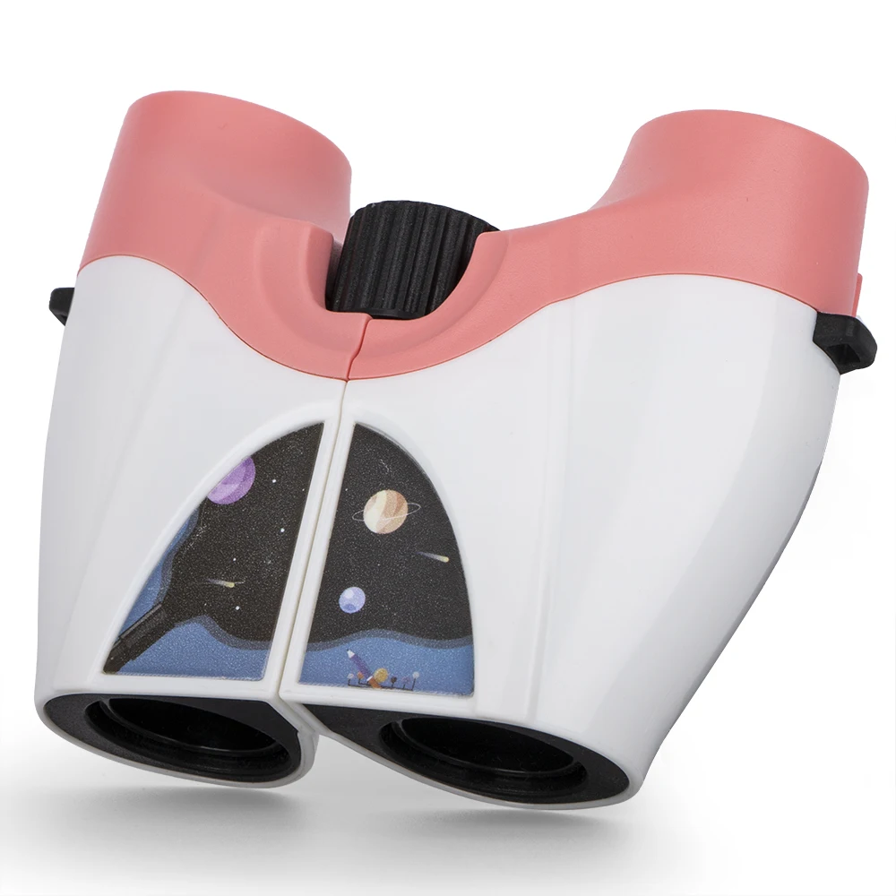 8x21 OEM customized cute colorful kids binocular with smartphone clip, magnifier as accessories