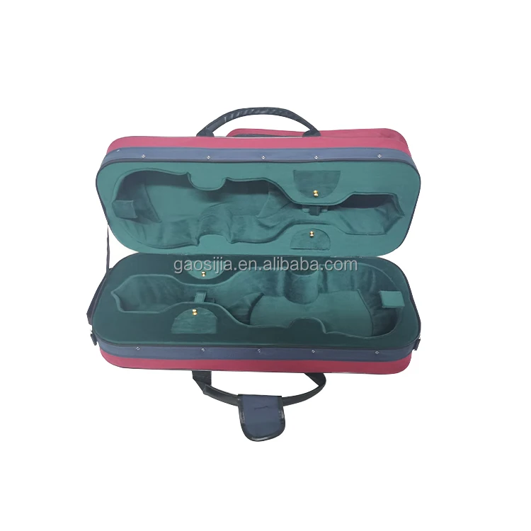 High quality factory price  wholesale oxford cover  oblong  foam light double violin  case 4/4 G-2020V for double violins