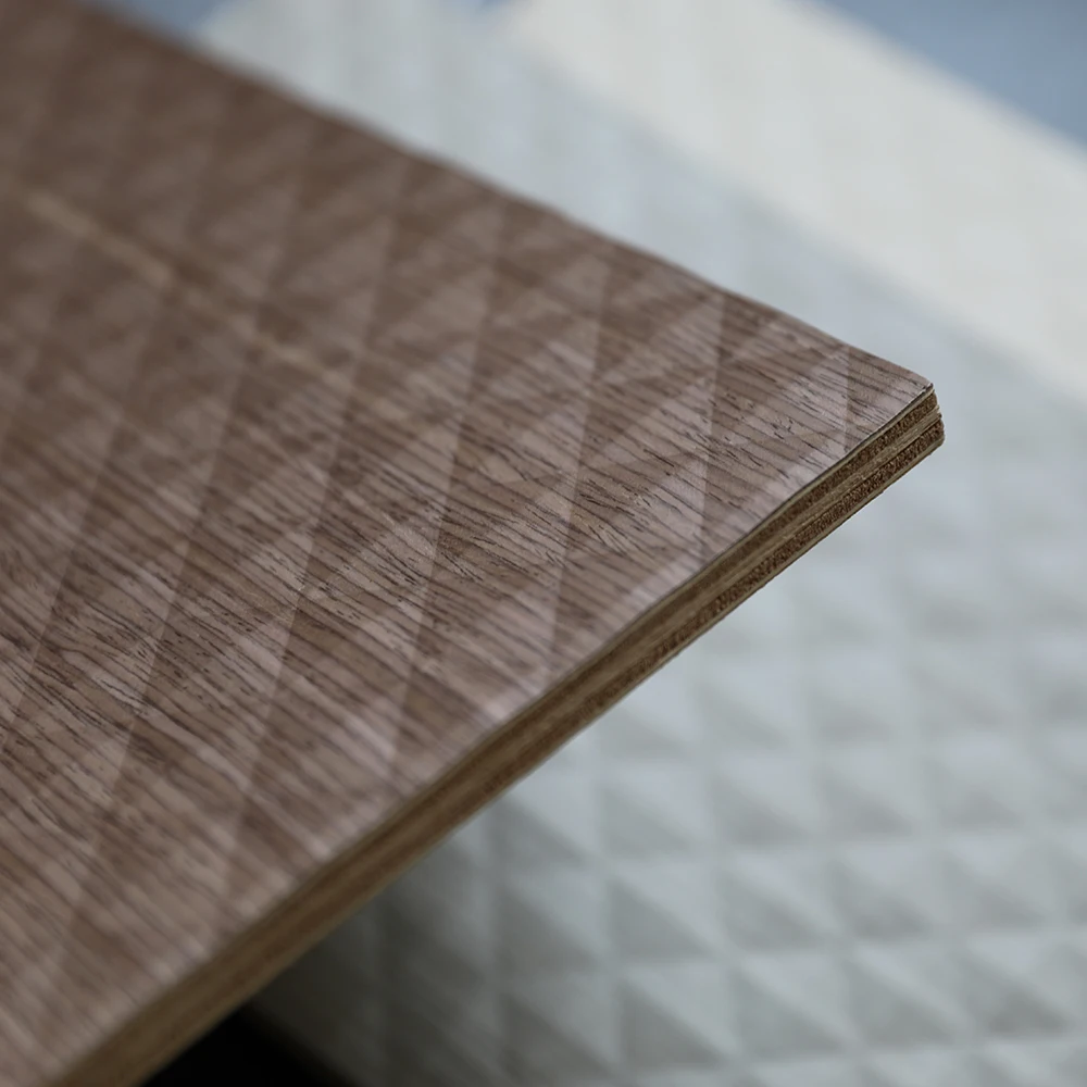 3D Wood Veneer Faced Plywood for Hotel Project Cabinet Door