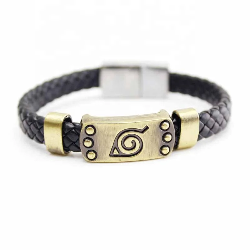Factory Wholesale High Quality Men Weave Bracelets Jewelry Unisex Handmade Weave Leather Anime Bracelets