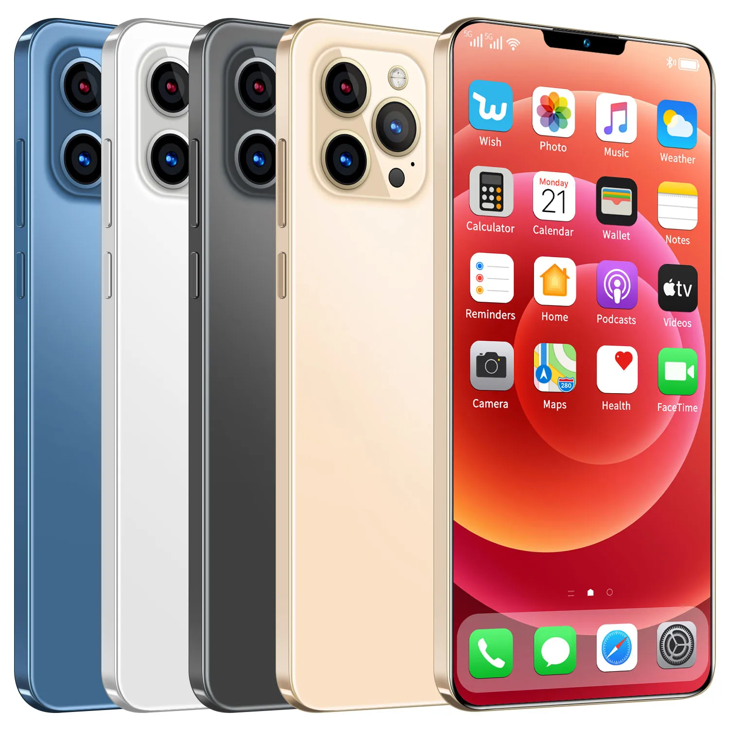 Мобильный телефон Phone12 Pro Max двойная карта ожидания сенсорный экран 6 7 дюйма Android 5g 12 Гб +