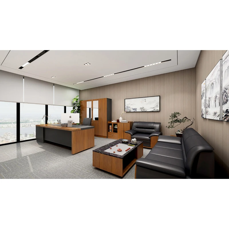 High end executive office furniture set manager room office desk chair and leather office sofa cubicles workstation