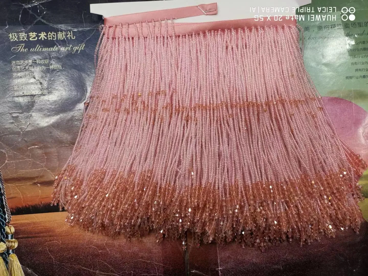 Wholesale Handmade Delicate Bead Fringe Trim Lilac Crystal Beaded Dress Tassel Fringe