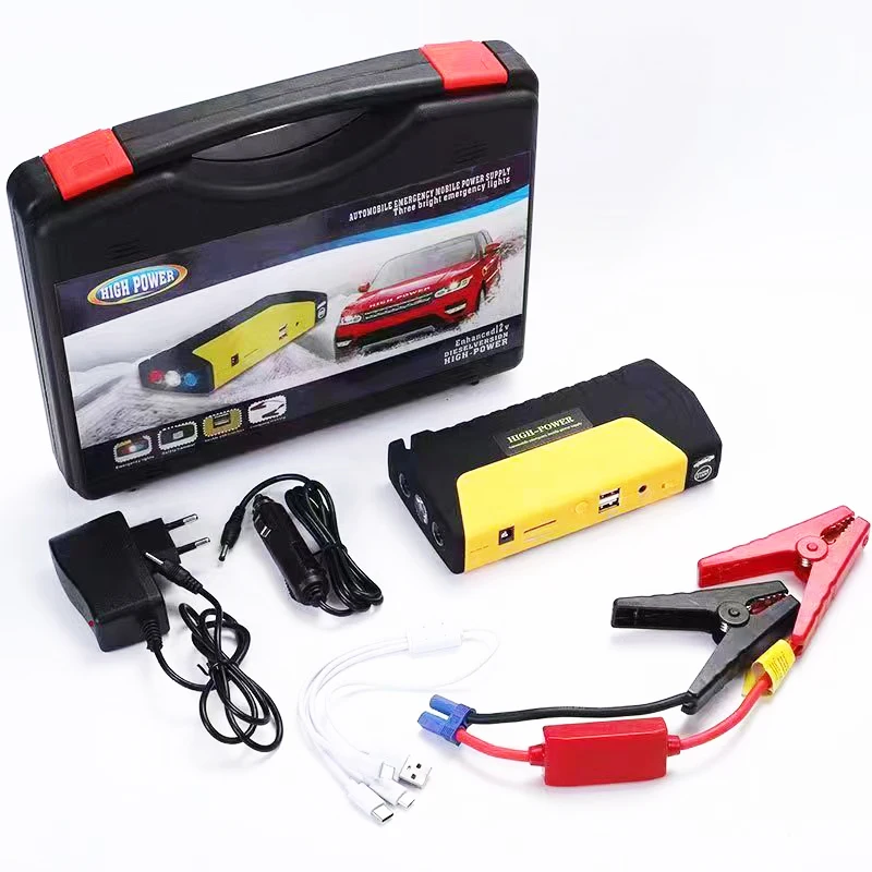 High quality  portable jump starter  car jumping battery 600A peak portable jump starter with air compressor