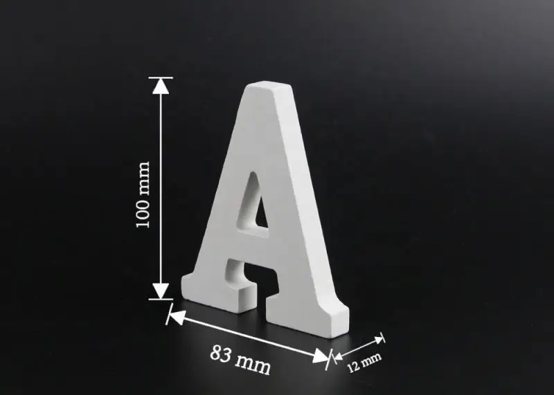 Hot Selling Decorative Handicraft White Wooden Alphabet Letters Wooden Numbers